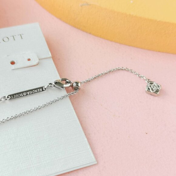 Kendra Scott - Piper Variegated Turquoise Silver Necklace - NEW - Picture 2 of 3